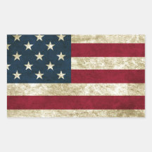 faded and grungy american flag rectangular stickers