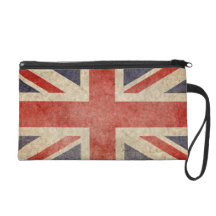 Faded British Flag Wristlet Clutches