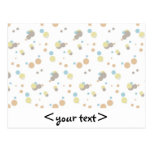 Faded Coloured Polka Dots Postcard