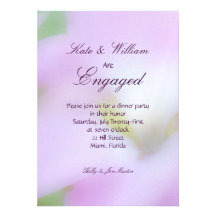 Faded Flower Engagement Invitation