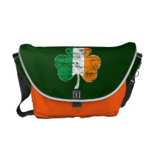 Faded Irish Flag Shamrock Messenger Bag