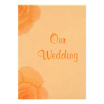Faded Orange Roses, Custom Wedding Invitations