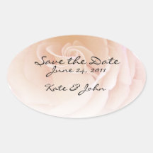 Faded Rose Save the Date Oval Sticker