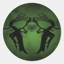 Faery Hearts Green Sticker