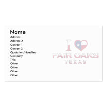 Fair Oaks, Texas Business Card Templates