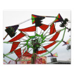 Fair Ride Flying Glider Green and Red Image Photograph