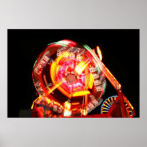Fair Ride Spinning Colours Red and yellow Poster