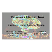 Fair ride Swings Blur Black and Neon Business Card