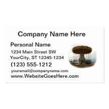 Fairgrounds Swings Stopped Against Grey sky Business Card Templates