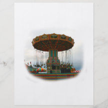 Fairgrounds Swings Stopped Against Grey sky Flyer Design