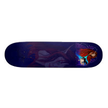 Fairy and Black Unicorn Skateboard