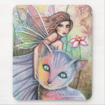 Fairy and Cat Mousepad by Molly Harrison