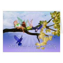 Fairy Birthday Card - A little bird told me it was