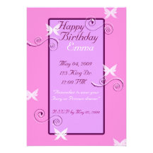 Fairy,Birthday,Pink and Purple,Invitation