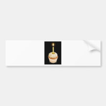 Fairy cake cupcake with birthday candle bumper sticker