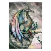 Fairy Dragon Fantasy Card by Molly Harrison