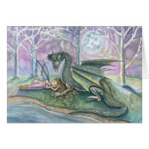 Fairy Dragon Greeting Card by Molly Harrison