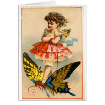 Fairy Girl and Butterfly, Greeting Card