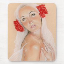 Fairy Intertwined Roses Mousepad