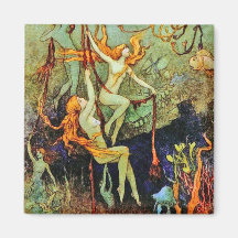 Fairy Mermaids - by Warwick Goble Refrigerator Magnets