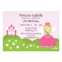 Fairy Princess Birthday Custom Invitations