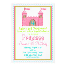 Fairy Princess Castle Birthday Invitations