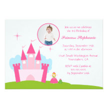 Fairy princess castle birthday party invitation