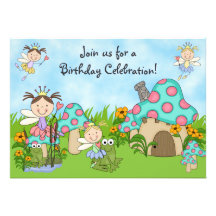 Fairy Princesses and Frogs Birthday Invitation