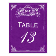 Fairy Tale Storybook Wedding Table Numbers Postcards