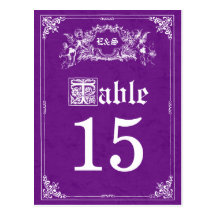 Fairy Tale Storybook Wedding Table Numbers Post Card