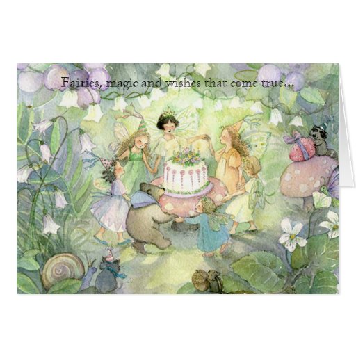 Fairy tea party invitations greeting cards