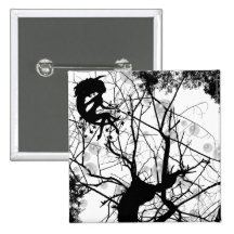 FAIRY WEBBY TREE BUBBLES B&W PINBACK BUTTONS