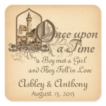 Fairytale Medieval Castle Once Upon Wedding Seal stickers