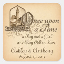 Fairytale Medieval Castle Once Upon Wedding Seal Stickers