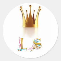 Fairytale Royal Crown with Illuminated letters Sticker