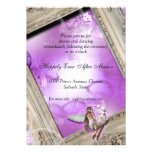 Fairytale wedding reception gold purple cards