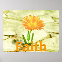 Faith Blooming Golden Earth Poster-Customise