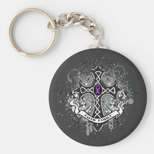Faith Family Prayer Cross - Crohn's Disease Key Chains