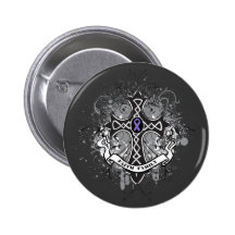 Faith Family Prayer Cross - Hodgkin's Lymphoma Pinback Button