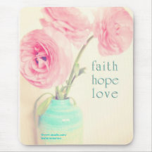 faith hope love ranunculus flowers 1 corinthias 13 mouse pads