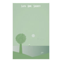 Faith Hope Serenity ocean scene stationery