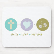 Faith Love Knitting Mouse Pad