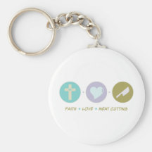 Faith Love Meat Cutting Key Chain
