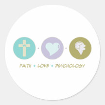 Faith Love Psychology Round Stickers