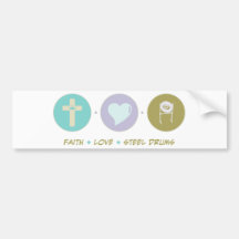 Faith Love Steel Drums Bumper Stickers