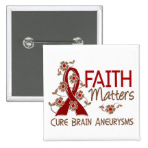 Faith Matters 3 Brain Aneurysm Pinback Button