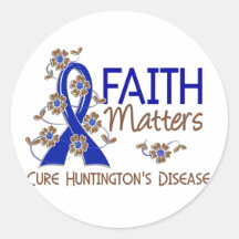 Faith Matters 3 Huntington's Disease Round Stickers