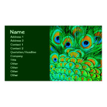 Fake Peacock Feathers Abstract Nature Pattern Business Card Templates