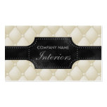 Fake White And Black Tufted Leather Business Cards