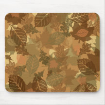 fall camo leaves design mousepad